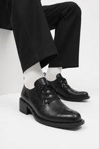 Facette | Men's Leather Derby Shoes Pointed-Toe Lace-Up Dress Shoes