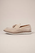 Apollo | Men's Suede Slip-On Loafers Tassel Round-Toe Business Casual Dress Shoes