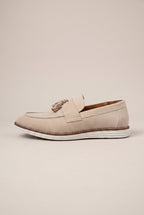 Apollo | Men's Suede Slip-On Loafers Tassel Round-Toe Business Casual Dress Shoes