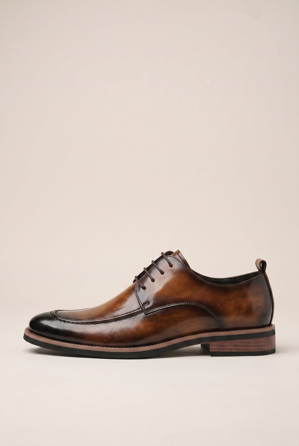 Bastion | Men's Leather Lace-Up Shoes Fur Lined Round Toe Warm Dress Shoes