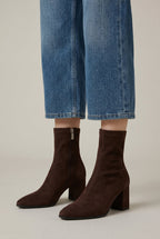 Ondine | Women's Skinny High Heel Boots – Elastic Stretch Fabric Side Zipper Fur-Lined Ankle Boots