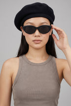Nocturne | Cat Eye Sunglasses Black Small Frame UV400 Lightweight PC