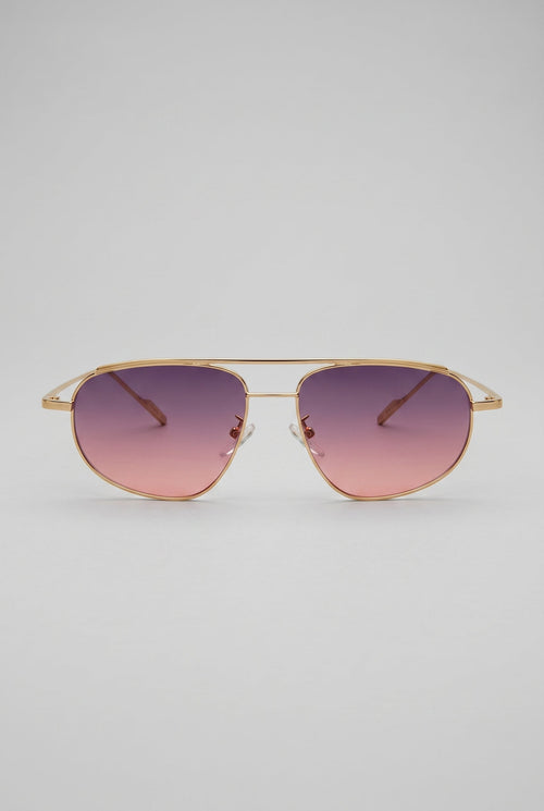 Nocturne | Metal Frame Sunglasses Retro Gold UV400 Gradient Lens Full Frame
