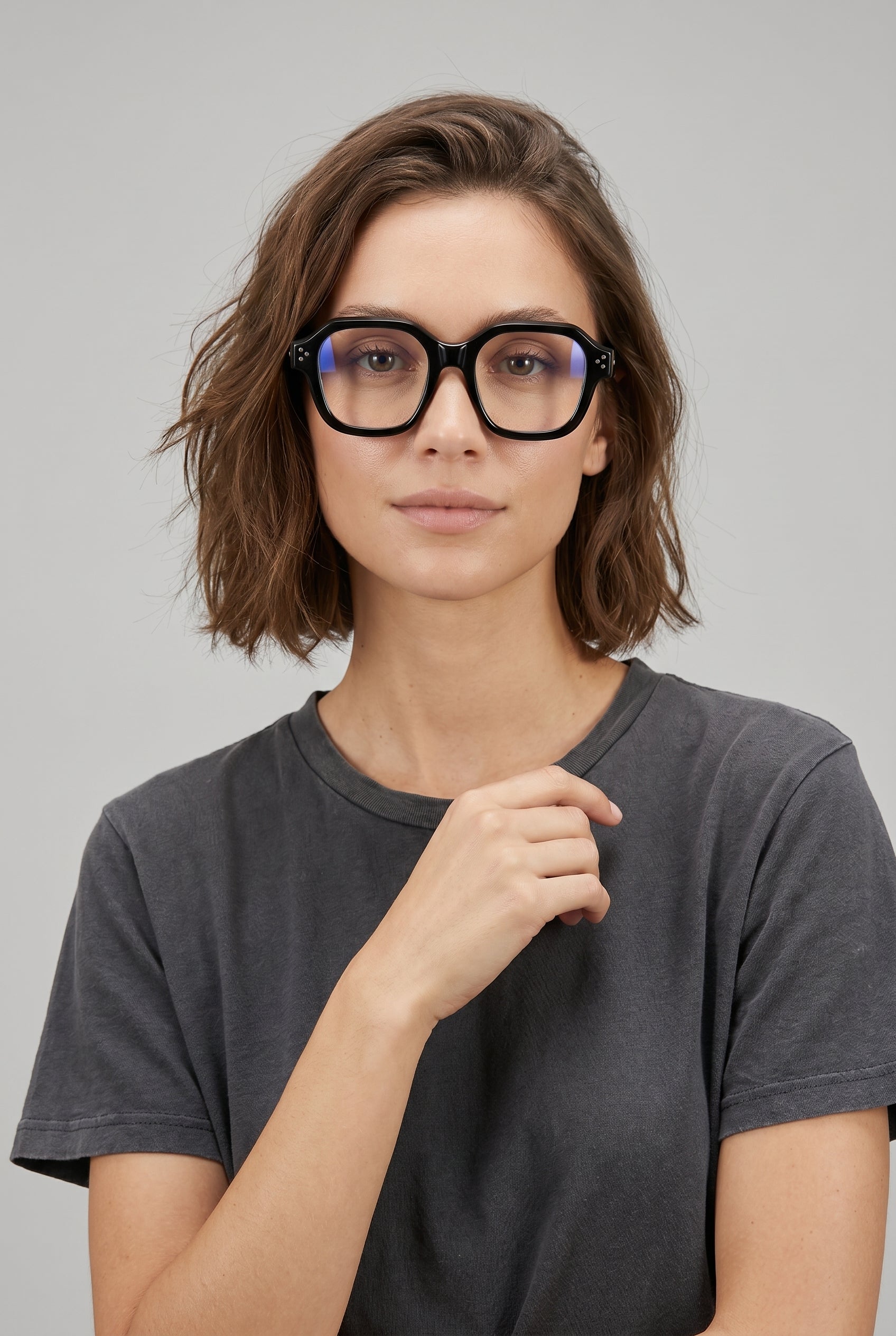 Vantage | Anti Blue Light Glasses Hexagon Square Frame Large Geometric PC