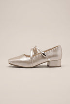 Margaux | French Style Low Heel Mary Jane Shoes Square-Toe Velcro Strap Flats