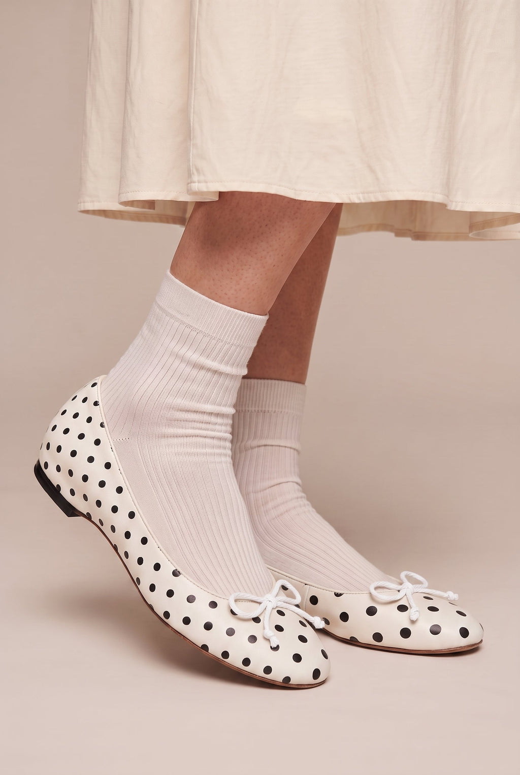 Seraphine | Polka Dot Bow Mary Jane Ballet Flats Round-Toe Ankle-Strap Retro Shoes