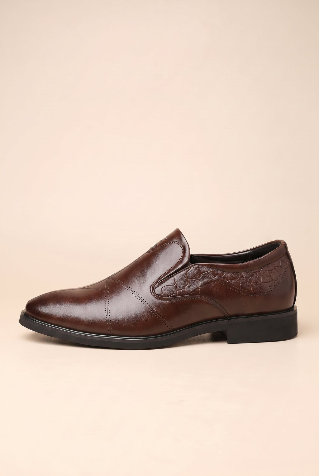 Facette | Men's Genuine Leather Business Shoes Pointed Toe Brogue Dress Shoes