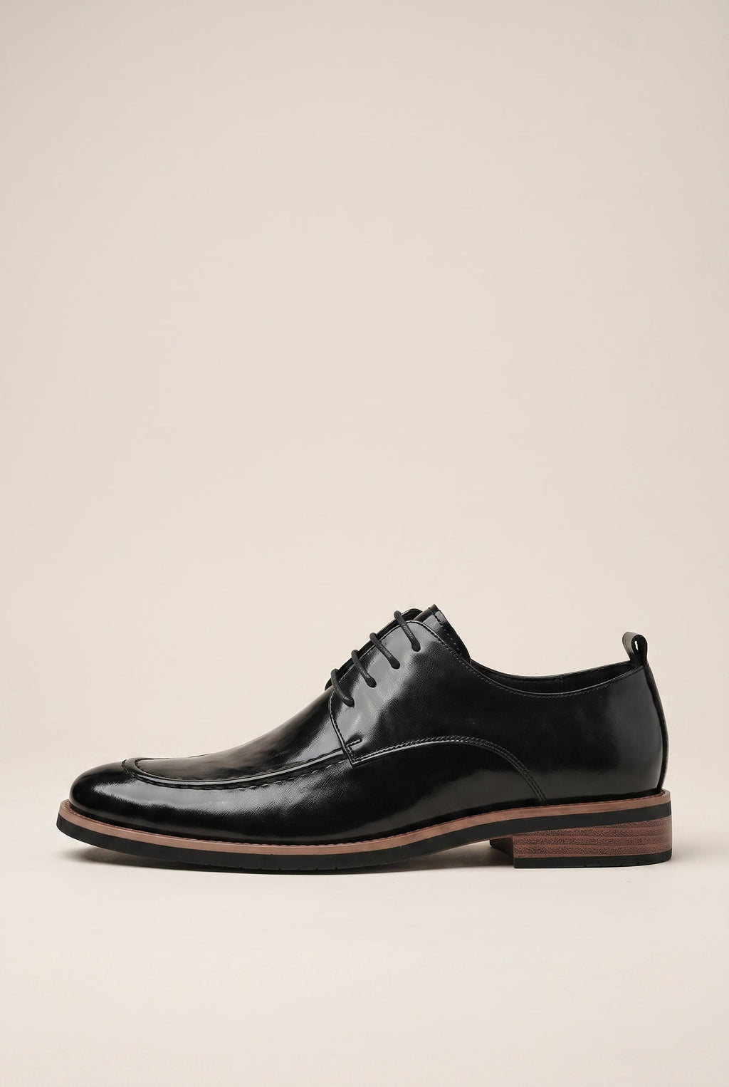 Bastion | Men's Leather Lace-Up Shoes Fur Lined Round Toe Warm Dress Shoes