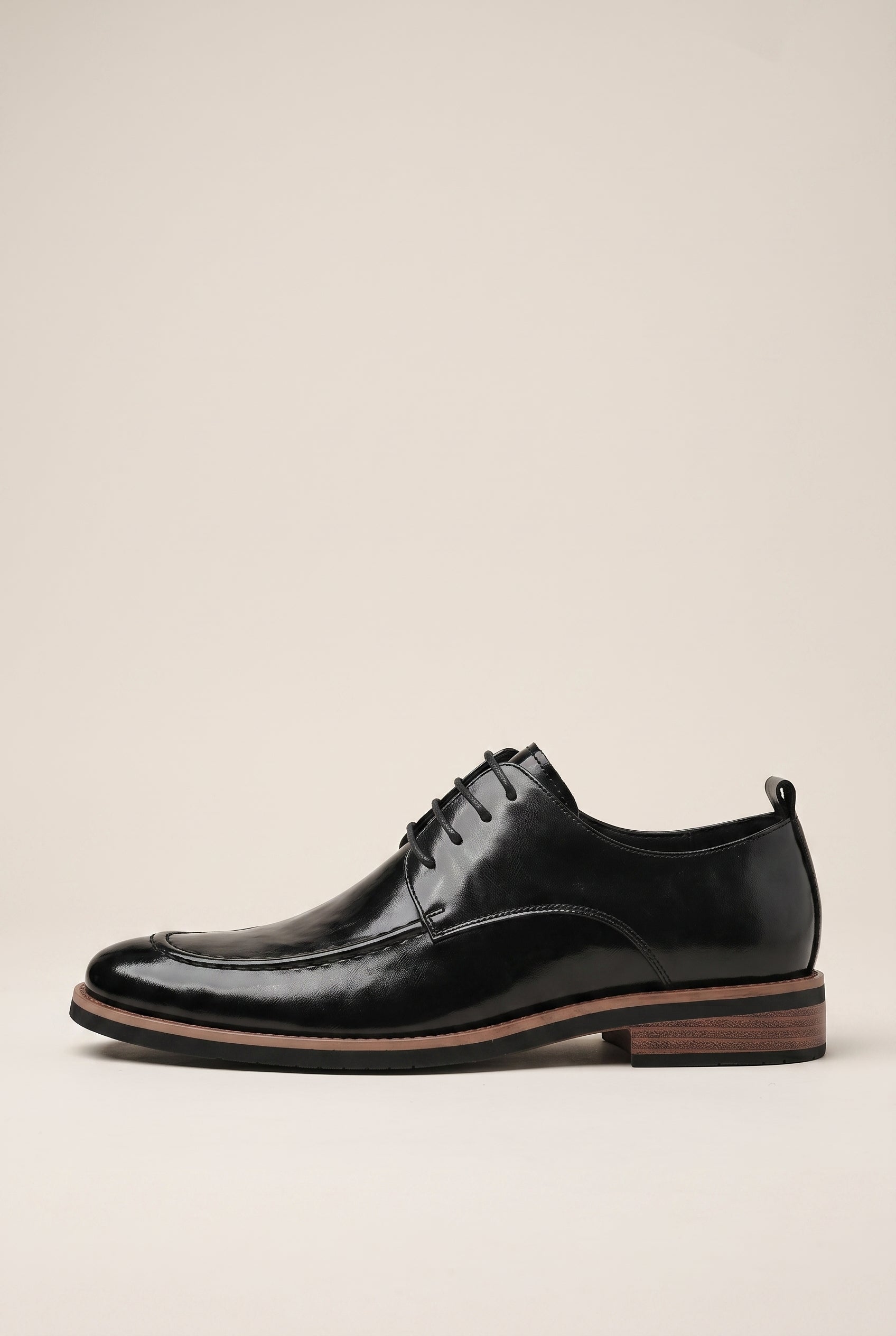 Bastion | Men's Leather Lace-Up Shoes Fur Lined Round Toe Warm Dress Shoes