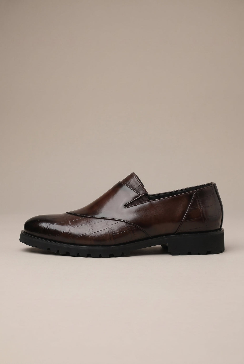 Facette | Men's Leather Slip-On Shoes Pointed Toe Breathable Dress Shoes