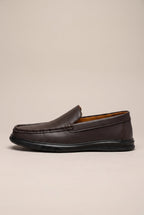 Racine | Men's Leather Slip-On Loafers Cowhide Round Toe Business Casual Shoes