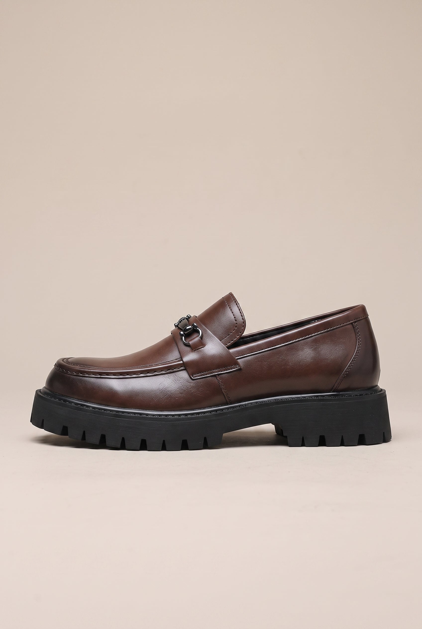 Ombre | Men's Height Increasing Patent Leather Loafers Slip-On Round-Toe Casual Shoes