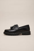 Repere | Men's Leather Tassel Loafers Slip-On Wedge Round-Toe British Casual Shoes