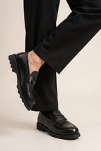 Racine | Men's Genuine Leather Loafers Slip-On Square Toe Casual Shoes