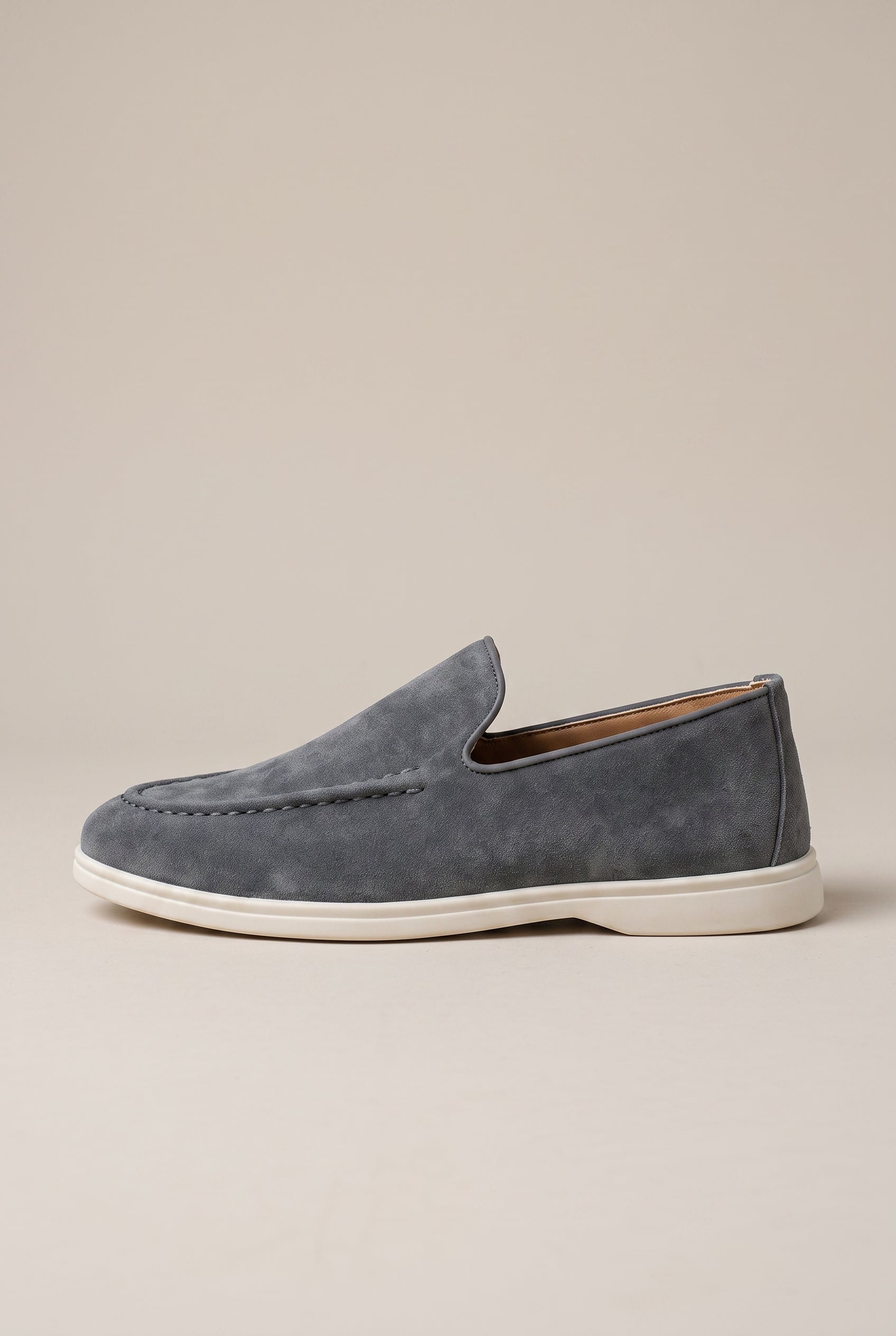 Repere | Men's Casual Slip-On Leather Shoes Round-Toe Lightweight Breathable Loafers