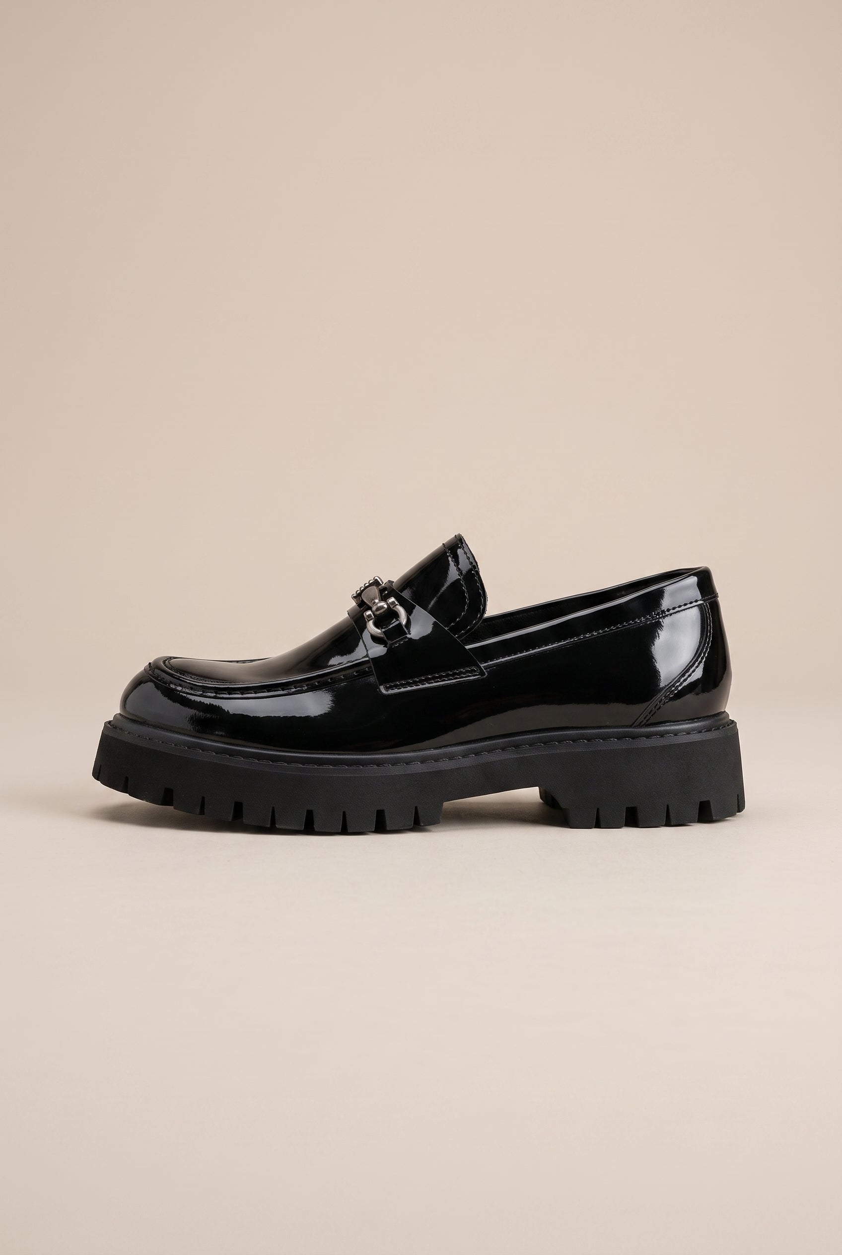 Ombre | Men's Height Increasing Patent Leather Loafers Slip-On Round-Toe Casual Shoes