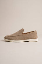 Repere | Men's Casual Slip-On Leather Shoes Round-Toe Lightweight Breathable Loafers