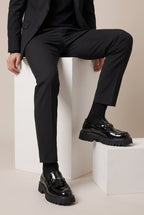 Ombre | Men's Height Increasing Patent Leather Loafers Slip-On Round-Toe Casual Shoes