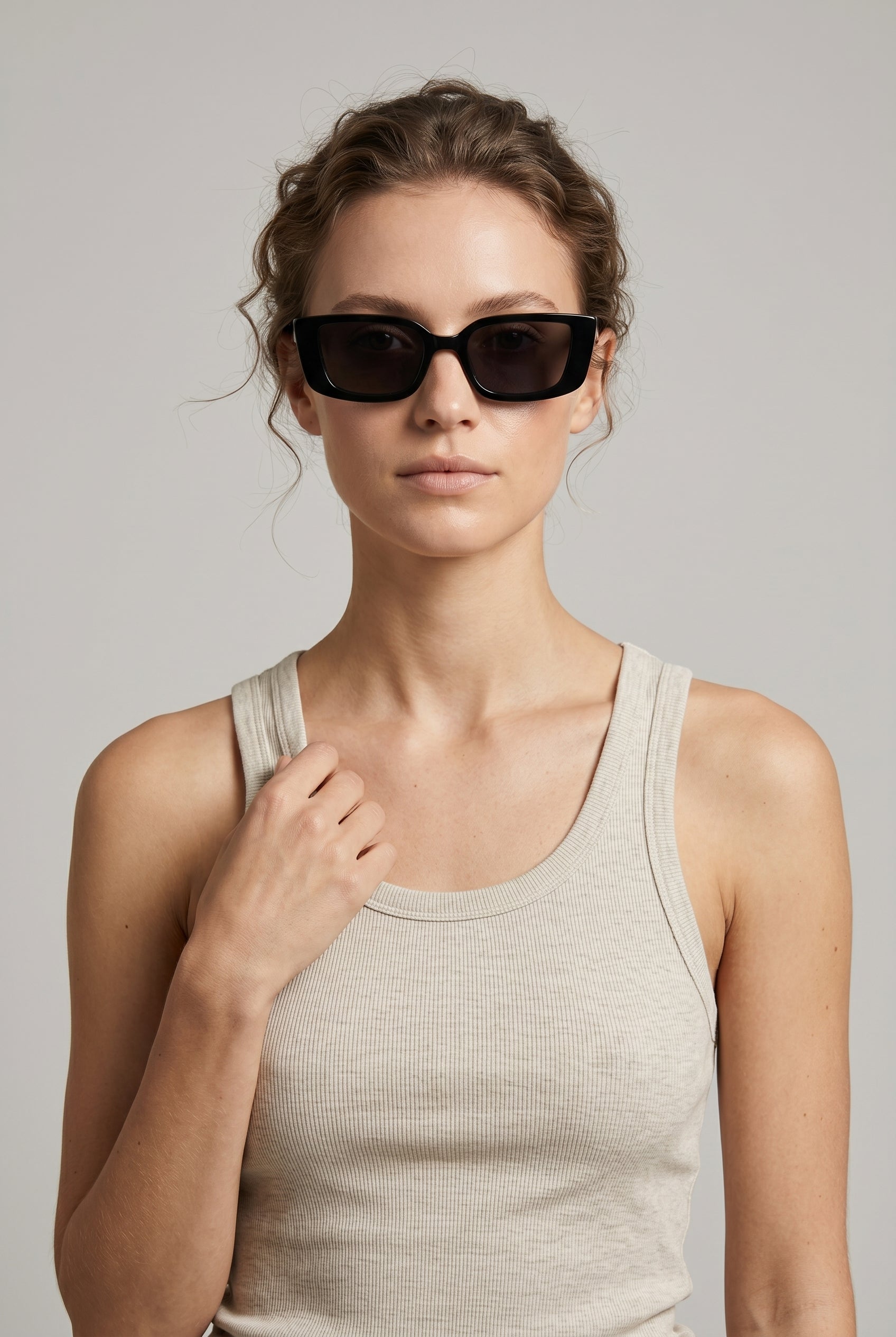 Noir | Frameless Square Sunglasses Rimless Lightweight UV400 Category 4 Lens