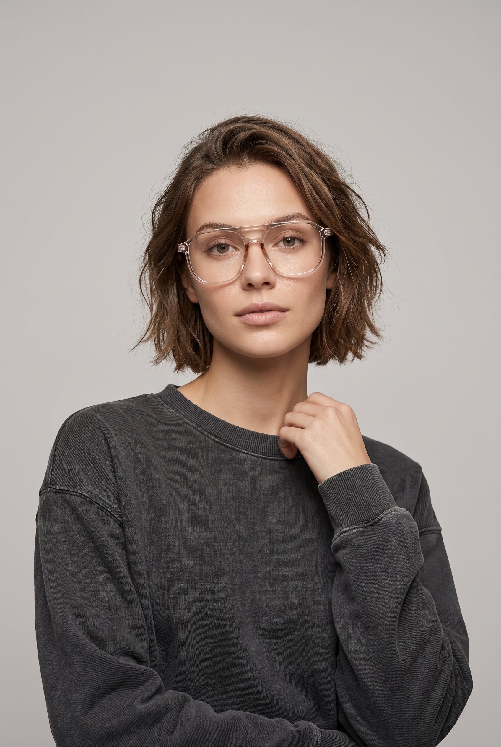 Lumen | Fashion Double-Beam Anti Blue Light Glasses Square Full-Frame Anti-Eye-Strain Computer Glasses