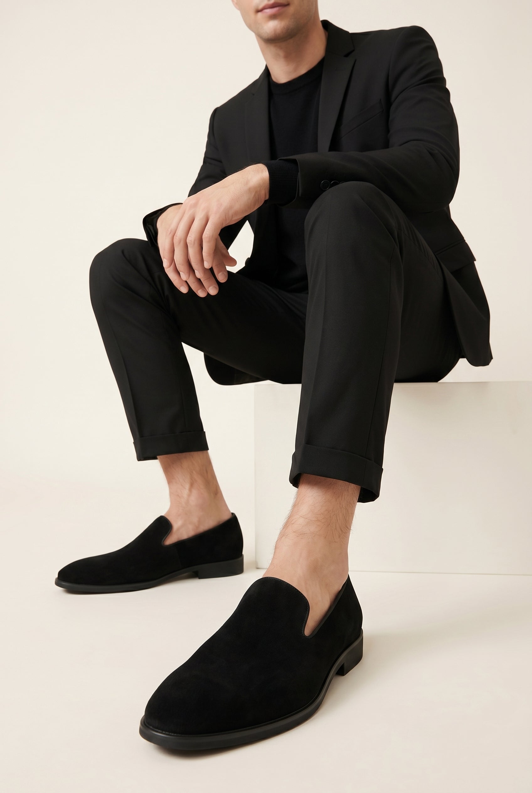 Apollo | Men's Suede Loafers Slip-On Red Sole Casual British Style Shoes