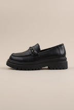 Ondine | Women's Mary Jane Leather Flat Shoes Round-Toe Mid Heel French Retro Shoes