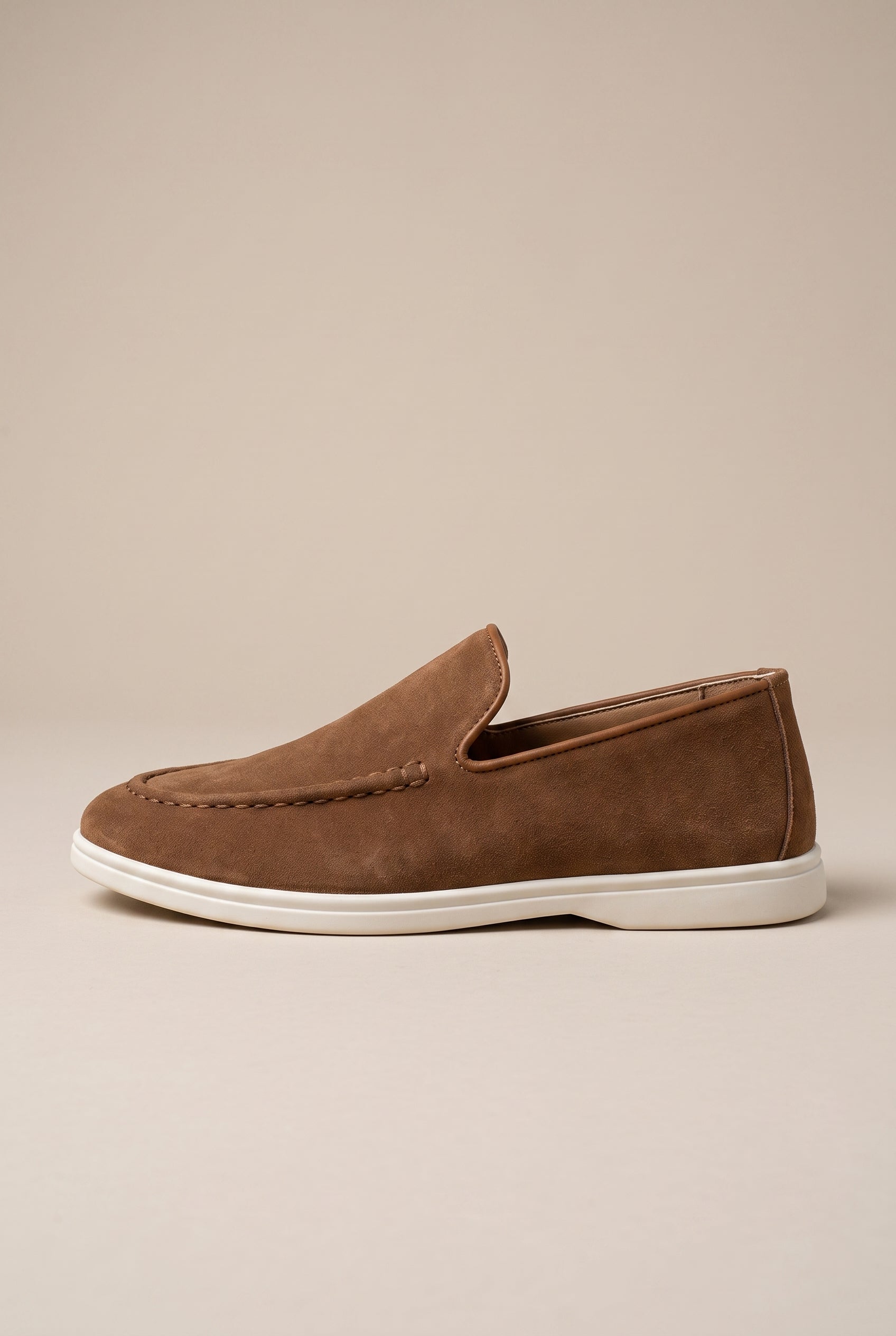 Repere | Men's Casual Slip-On Leather Shoes Round-Toe Lightweight Breathable Loafers