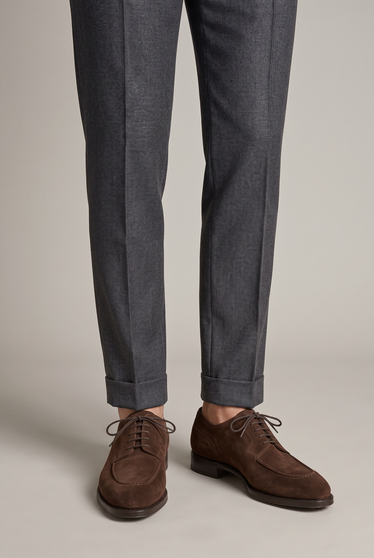 Repère | Men's Suede Derby Shoes Moc Toe Lace-Up Leather Sole