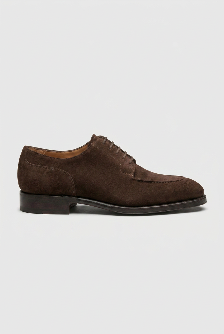 Repère | Men's Suede Derby Shoes Moc Toe Lace-Up Leather Sole