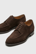 Repère | Men's Suede Derby Shoes Moc Toe Lace-Up Leather Sole