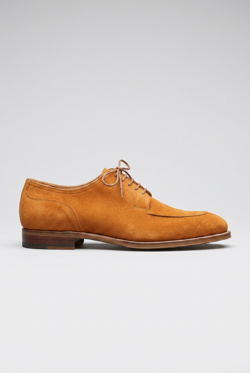 Repère | Men's Suede Derby Shoes Moc Toe Lace-Up Leather Sole