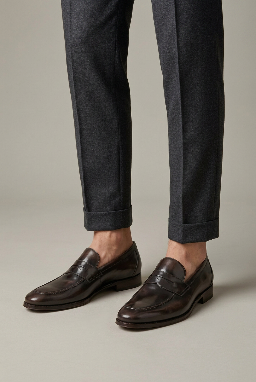 Ombre | Men's Penny Loafers Square Toe Slip-On Dress Shoes