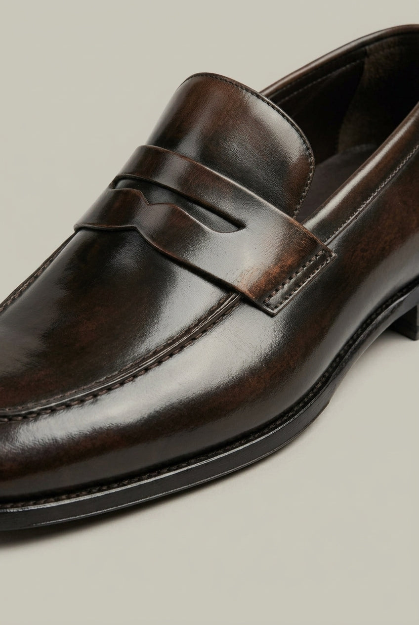 Ombre | Men's Penny Loafers Square Toe Slip-On Dress Shoes