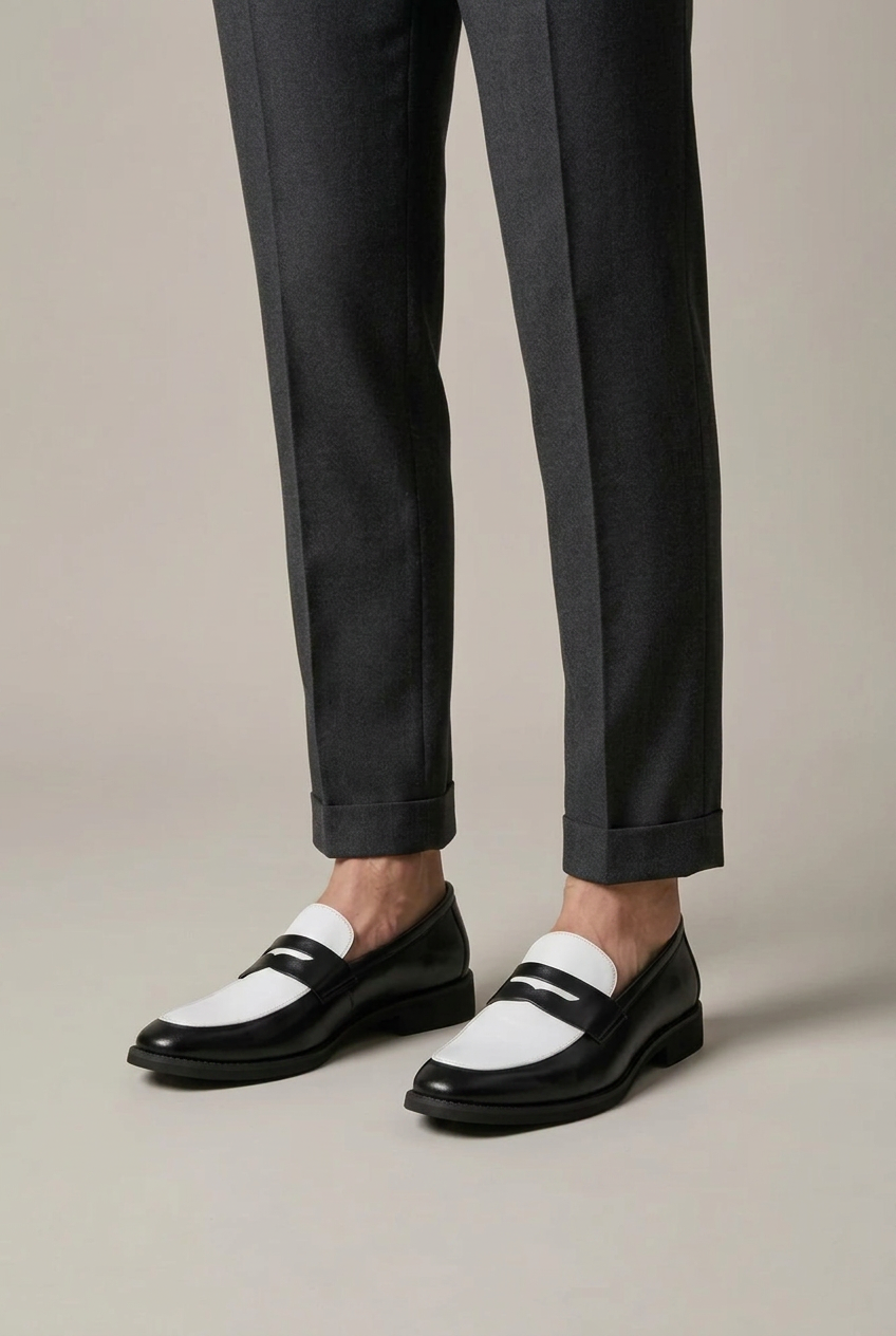 Racine | Men's Penny Loafer Slip-On Shoes, Round Toe, Rubber Sole, Casual Everyday