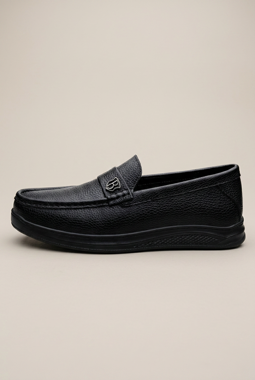 Bastion | Men's Loafer Leather Slip-On Shoes Stitched Rubber Sole Casual Everyday