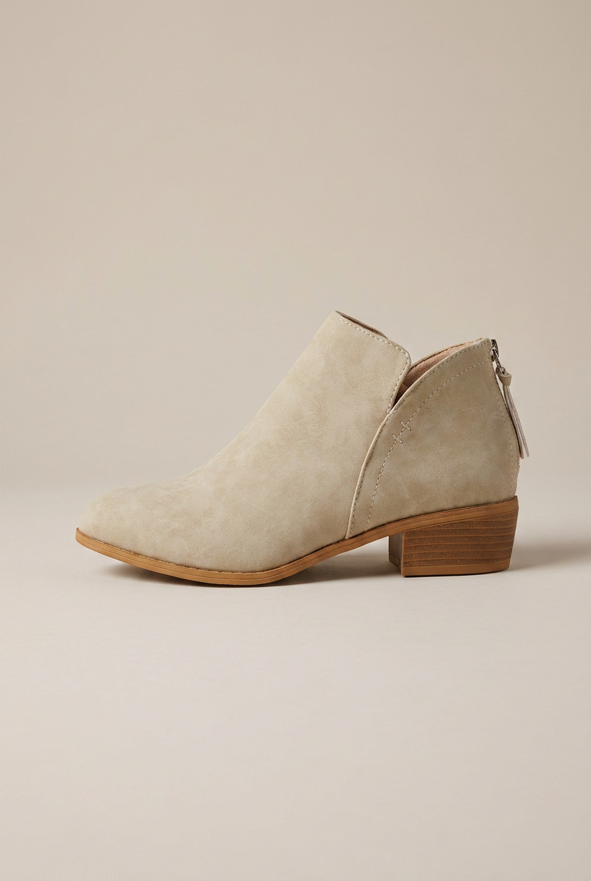 Reine | Women's Block Heel Ankle Boots Pointed-Toe V-Cut Chunky Heel Boots