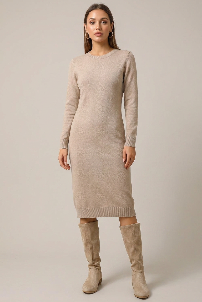 Ondine | Women's Suede Knee High Boots Pointed-Toe Chunky Heel Tall Boots