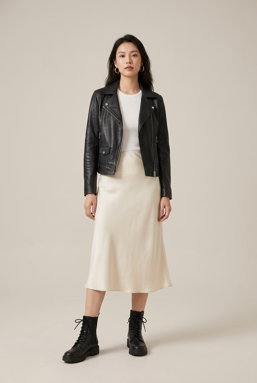 Constance | Women's Leather-Look Lace-Up Ankle Boots Round-Toe Block Heel Combat Boots