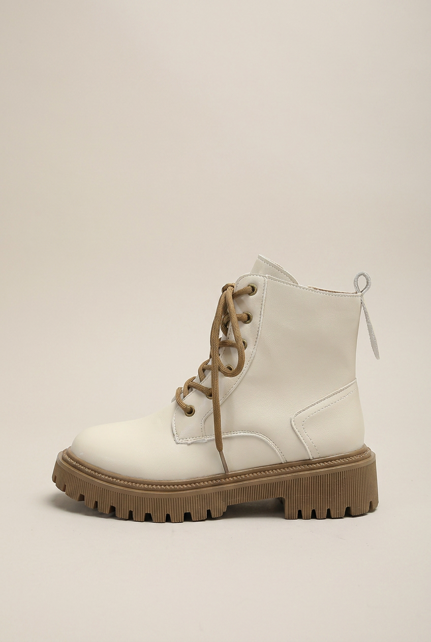 Reine | Women's Mid-Heel Combat Boots Chunky Lined Everyday Ankle Boots