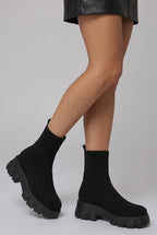 Séraphine | Women's Pull-On Ankle Boots Round-Toe Mid-Heel Stitched Everyday Boots