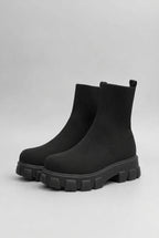 Séraphine | Women's Pull-On Ankle Boots Round-Toe Mid-Heel Stitched Everyday Boots