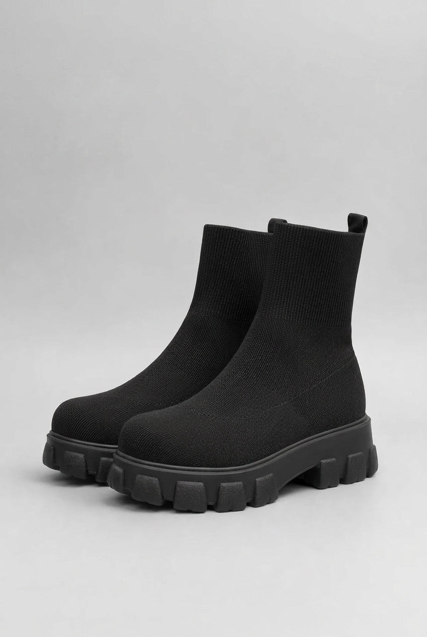 Séraphine | Women's Pull-On Ankle Boots Round-Toe Mid-Heel Stitched Everyday Boots