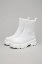 Séraphine | Women's Pull-On Ankle Boots Round-Toe Mid-Heel Stitched Everyday Boots