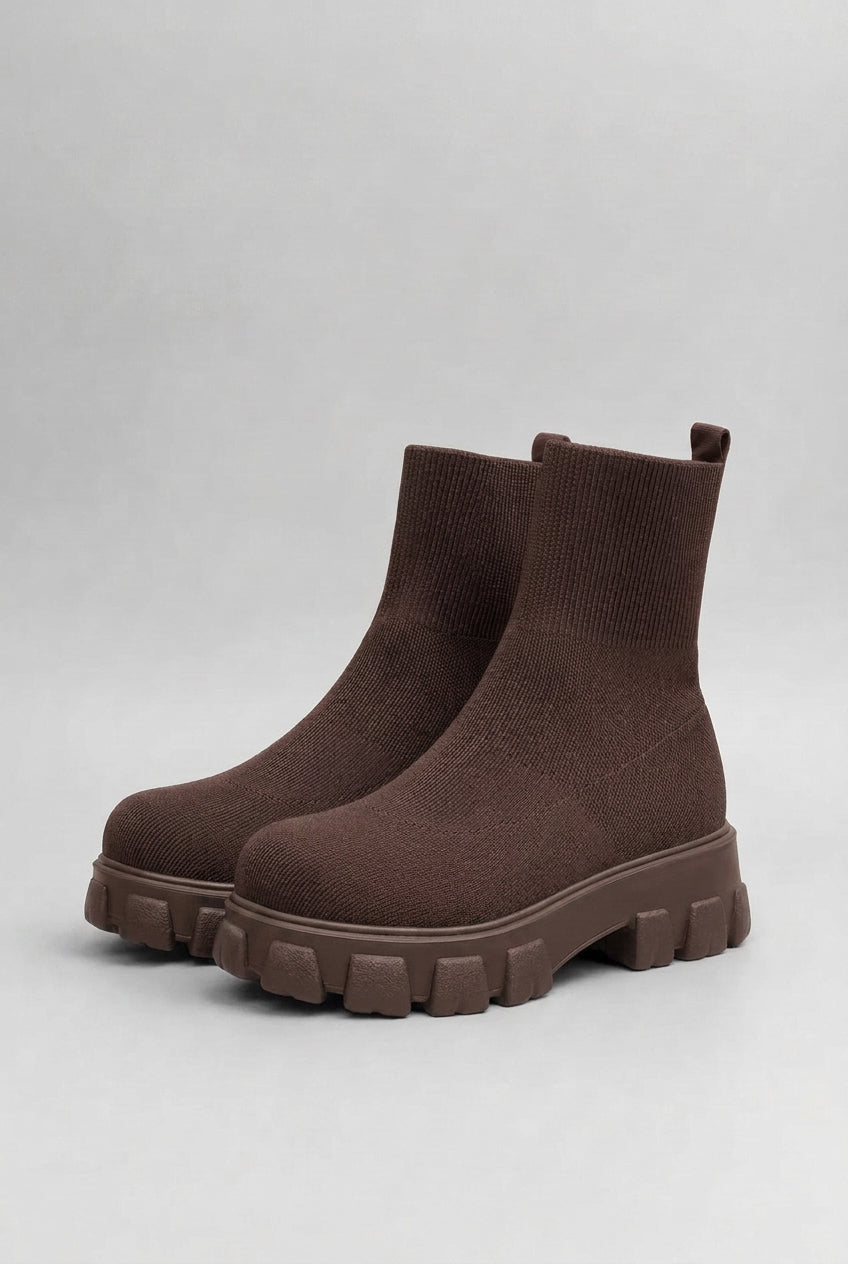 Séraphine | Women's Pull-On Ankle Boots Round-Toe Mid-Heel Stitched Everyday Boots