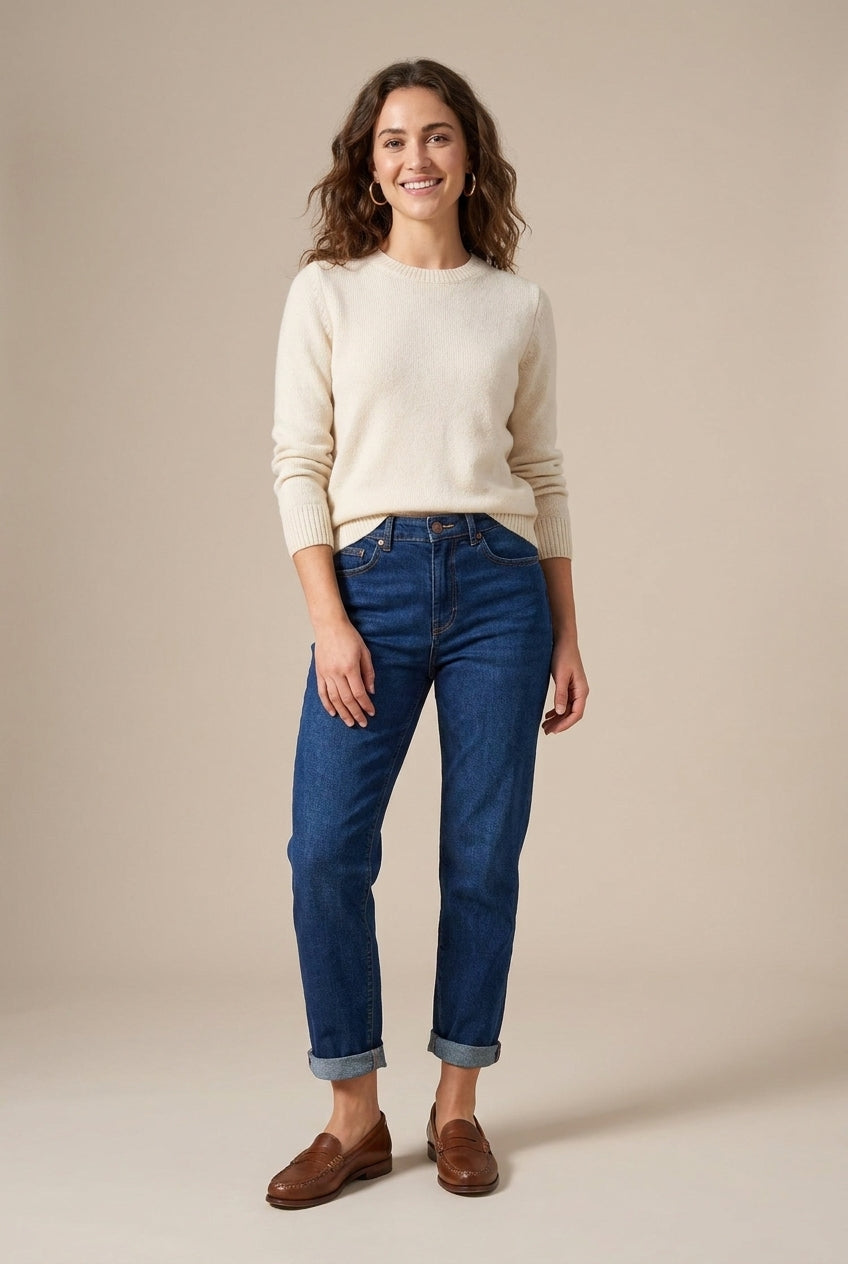 Séraphine | Women's Leather-Look Slip-On Loafers Round-Toe Chunky Platform Everyday Flats