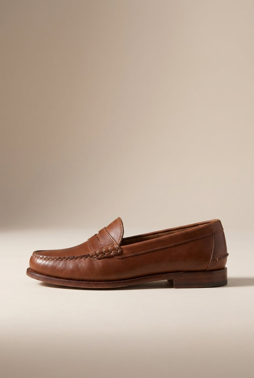Séraphine | Women's Leather-Look Slip-On Loafers Round-Toe Chunky Platform Everyday Flats