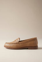 Séraphine | Women's Leather-Look Slip-On Loafers Round-Toe Chunky Platform Everyday Flats
