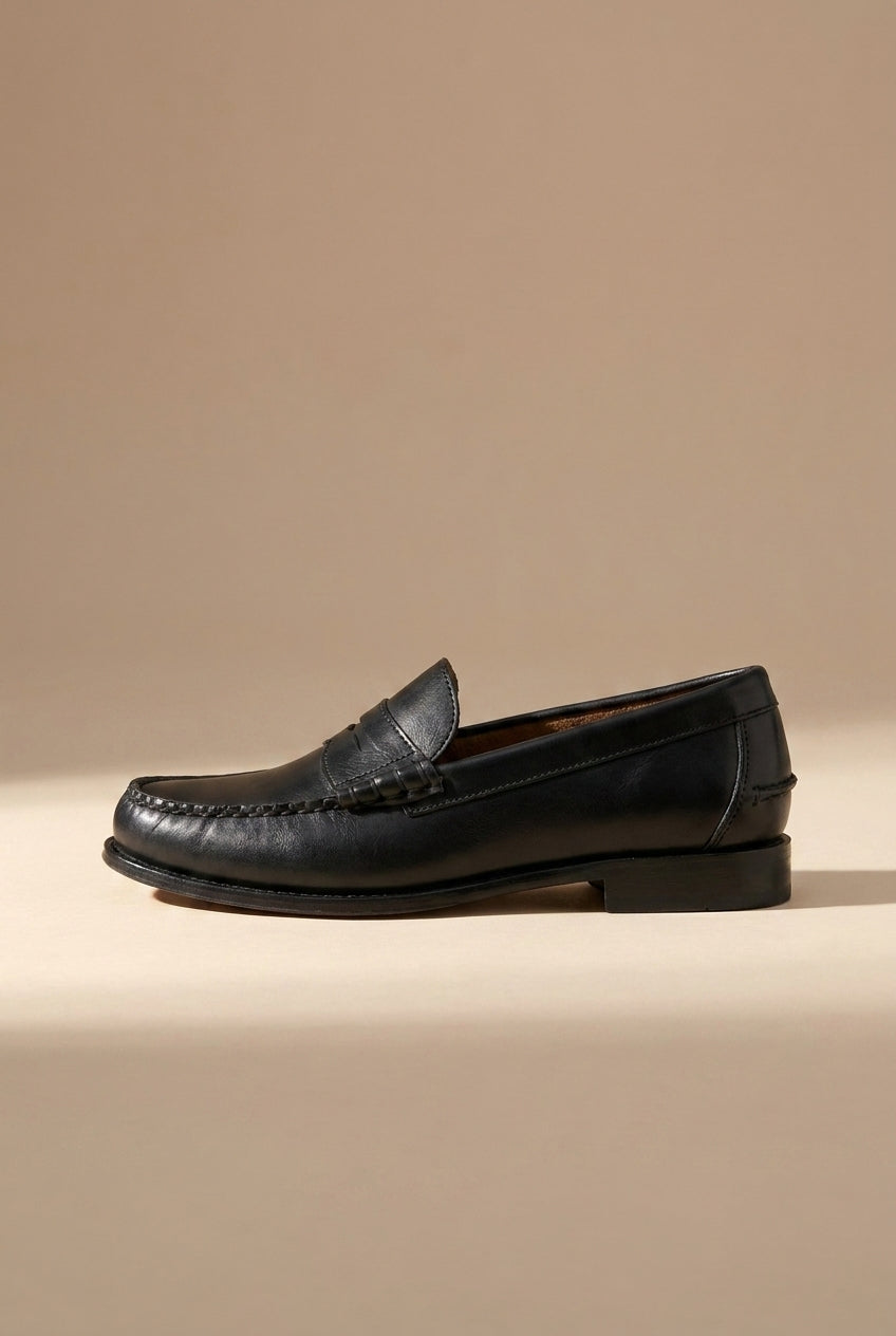 Séraphine | Women's Leather-Look Slip-On Loafers Round-Toe Chunky Platform Everyday Flats