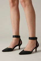 Ondine | Women's Pointed-Toe Slingback Kitten Heels Adjustable Ankle Strap Court Shoes