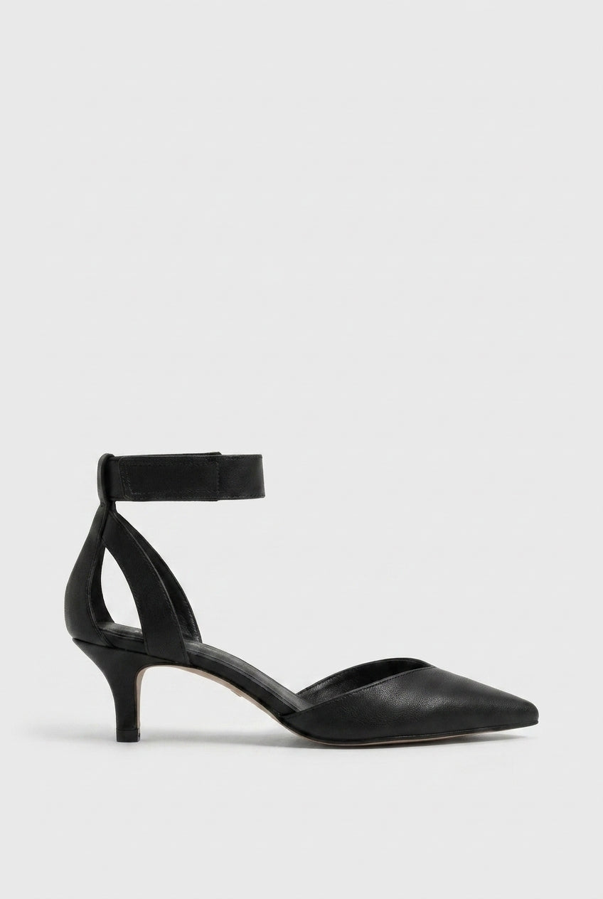 Ondine | Women's Pointed-Toe Slingback Kitten Heels Adjustable Ankle Strap Court Shoes